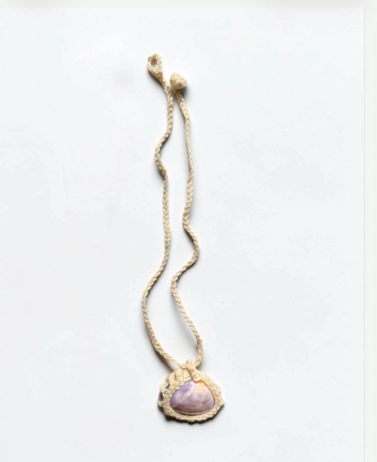 One-of-a-kind handmade Crochet Shell Necklace