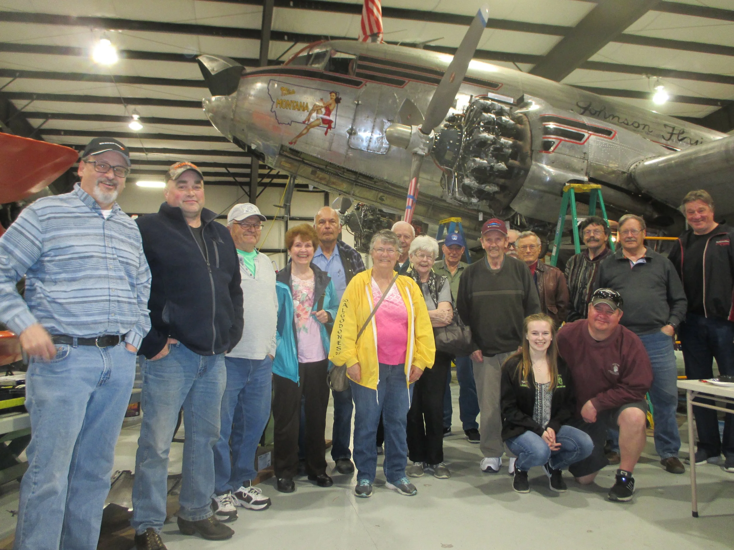 
The club visits "Miss Montana"  the official state airplane at the Museum of Mountain Flying, Missoula airport.