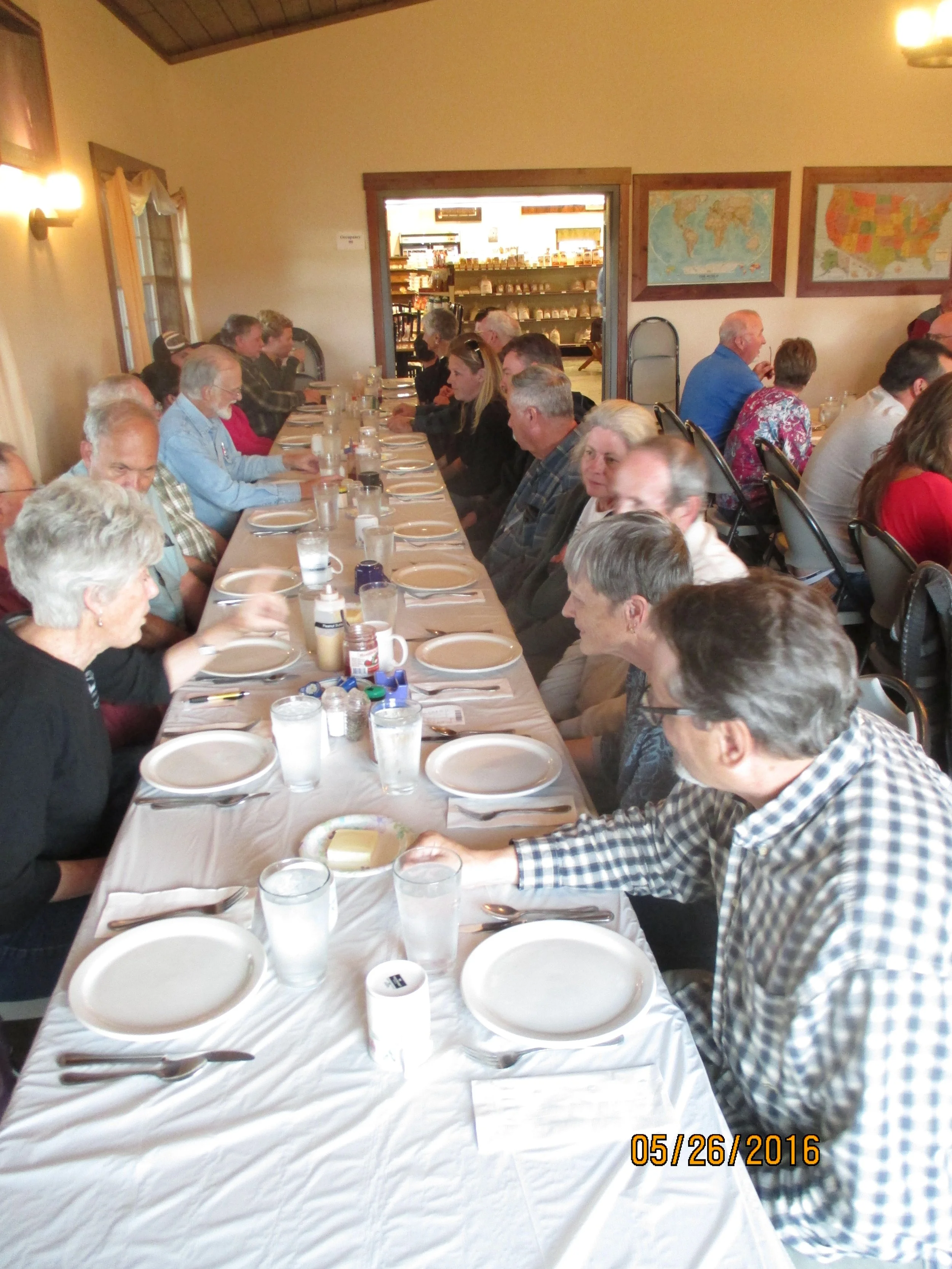 Hellgate club dinning at the Dinner Bell.  A Mennonite family owned restaurant, Gold Creek, Mt-now closed.
