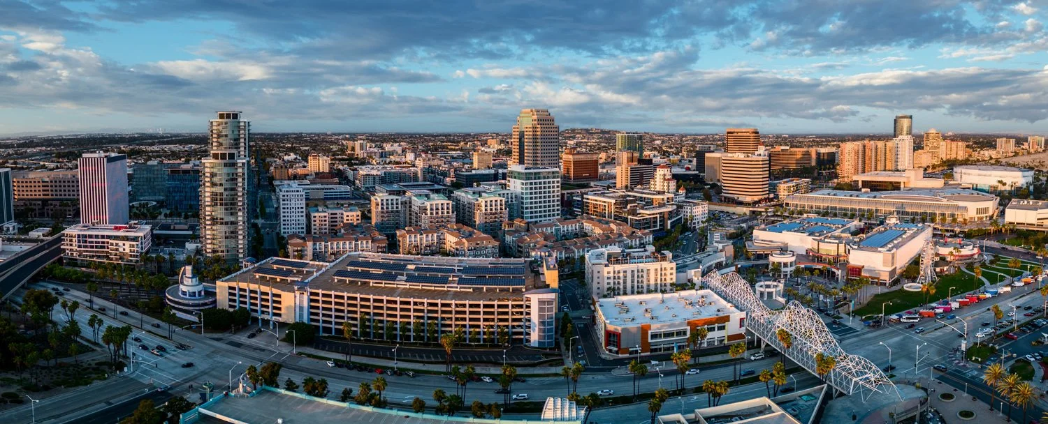 Aerial view of downtown Long Beach, California
