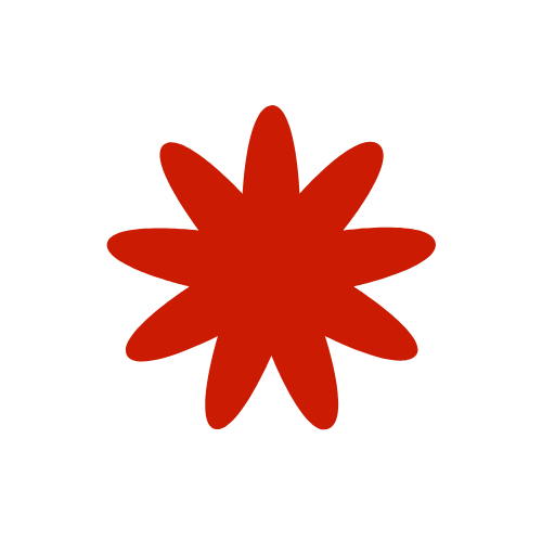 Red, eight-petaled flower with a black background.