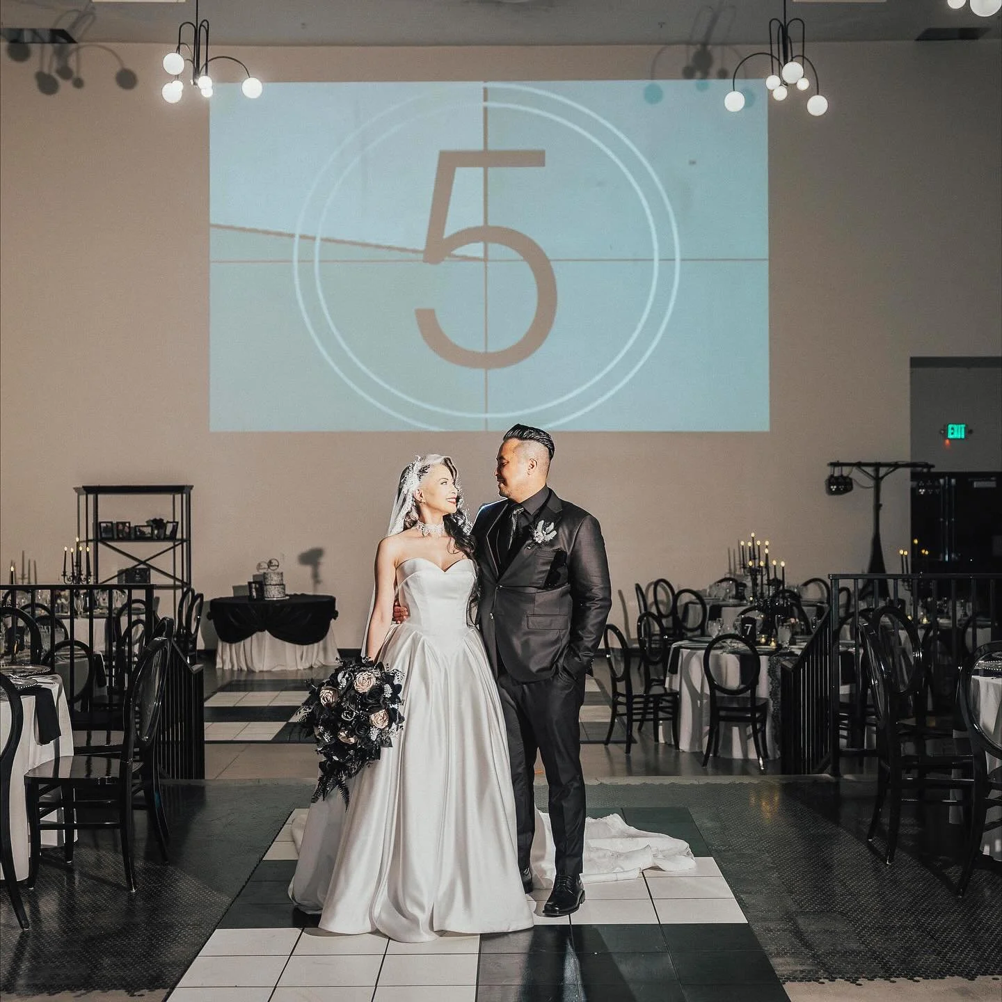 cinematic &amp; dramatic 🥀✨🖤

Venue | @adamsavetheater 
B&amp;W Photos | @alexg.weddings 
Color Photos | @1264productions 
Popcorn &amp; Cotton Candy Carts | @swoonful 

#sandiegoweddings #sandiegoweddingplanner #sandiegodayofcoordinator #socalwedd