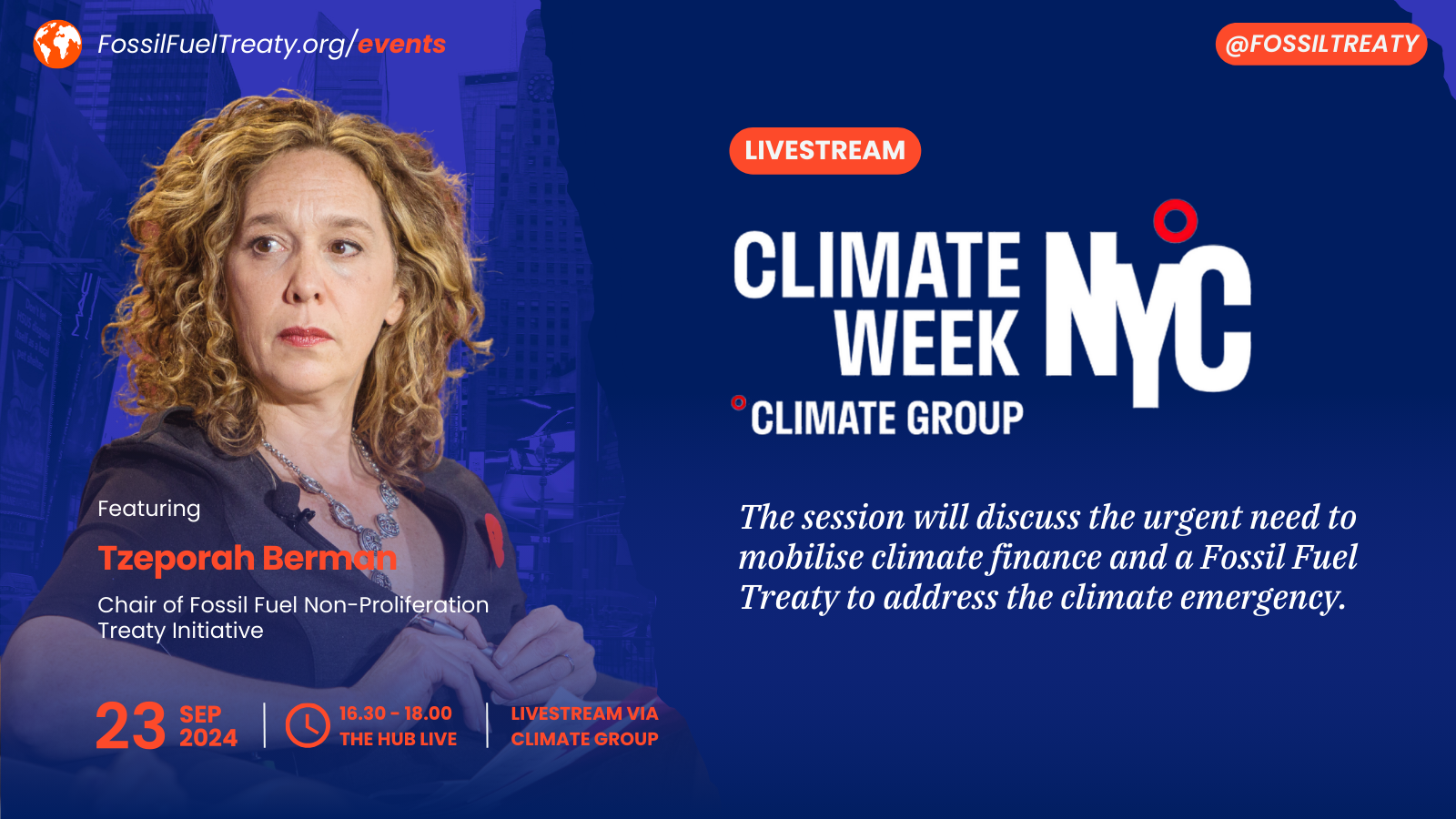 Fossil Fuel Treaty @ Climate Week: The Hub Live