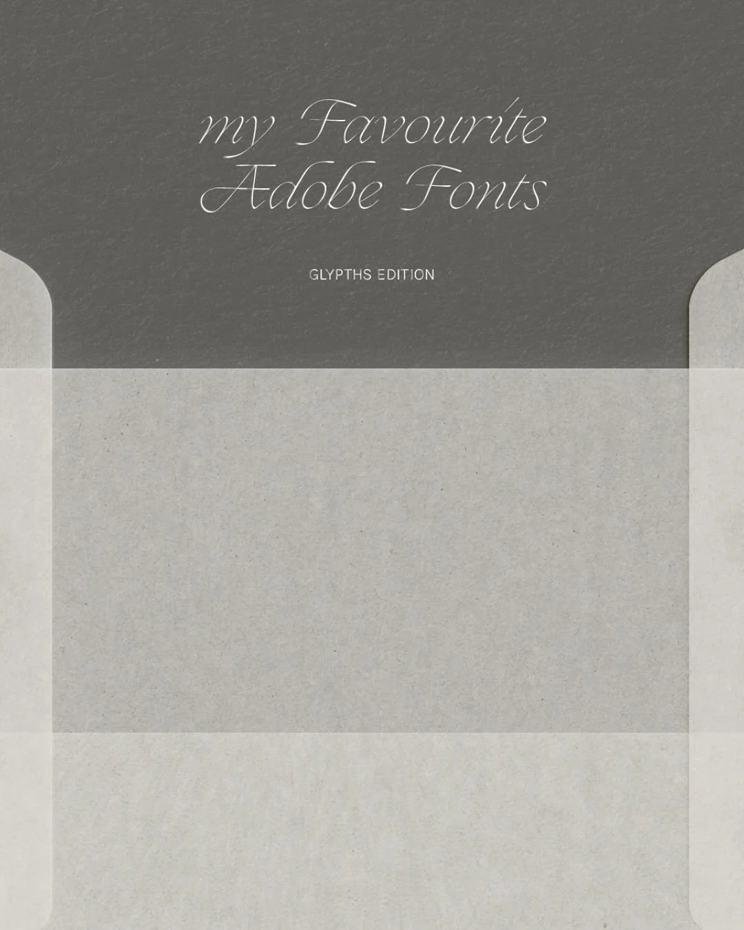 Forever in love with fonts 💌

I could get lost for hours inside Adobe&rsquo;s type catalogue, it feels like a hidden treasure chest of glyphs, swashes, and flourishes just waiting to be turned into art.
 
I have been having way too much fun explorin