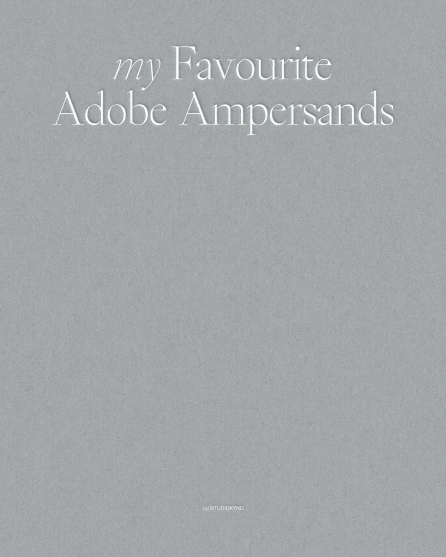 I have a soft spot for a beautiful ampersand.

There is just something about that little swirls and over the years, I have spent hours (honestly, hours) scrolling through Adobe Fonts, falling in love with the way different ampersands. Some are delica