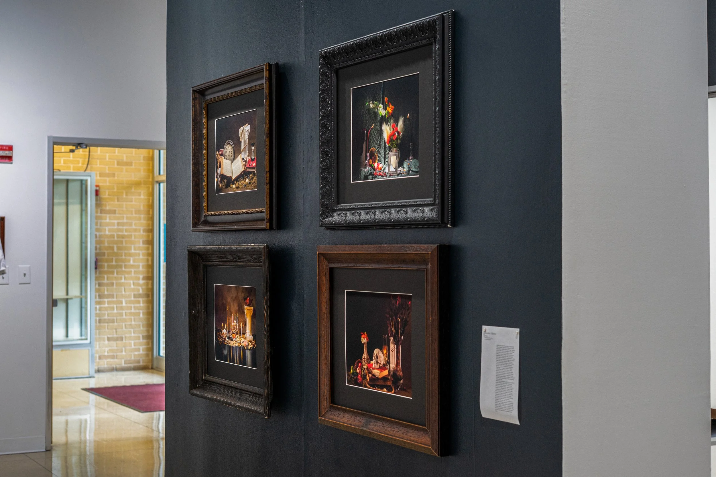 Exhibition wall with work