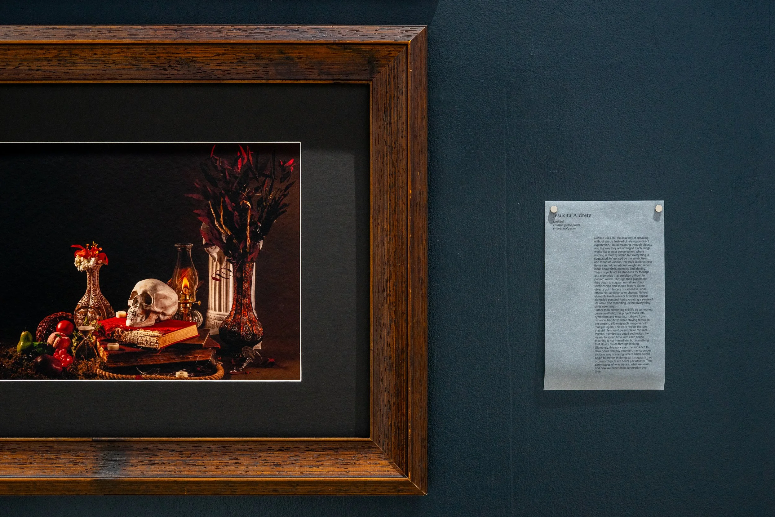 Close up of framed Image and Statement 