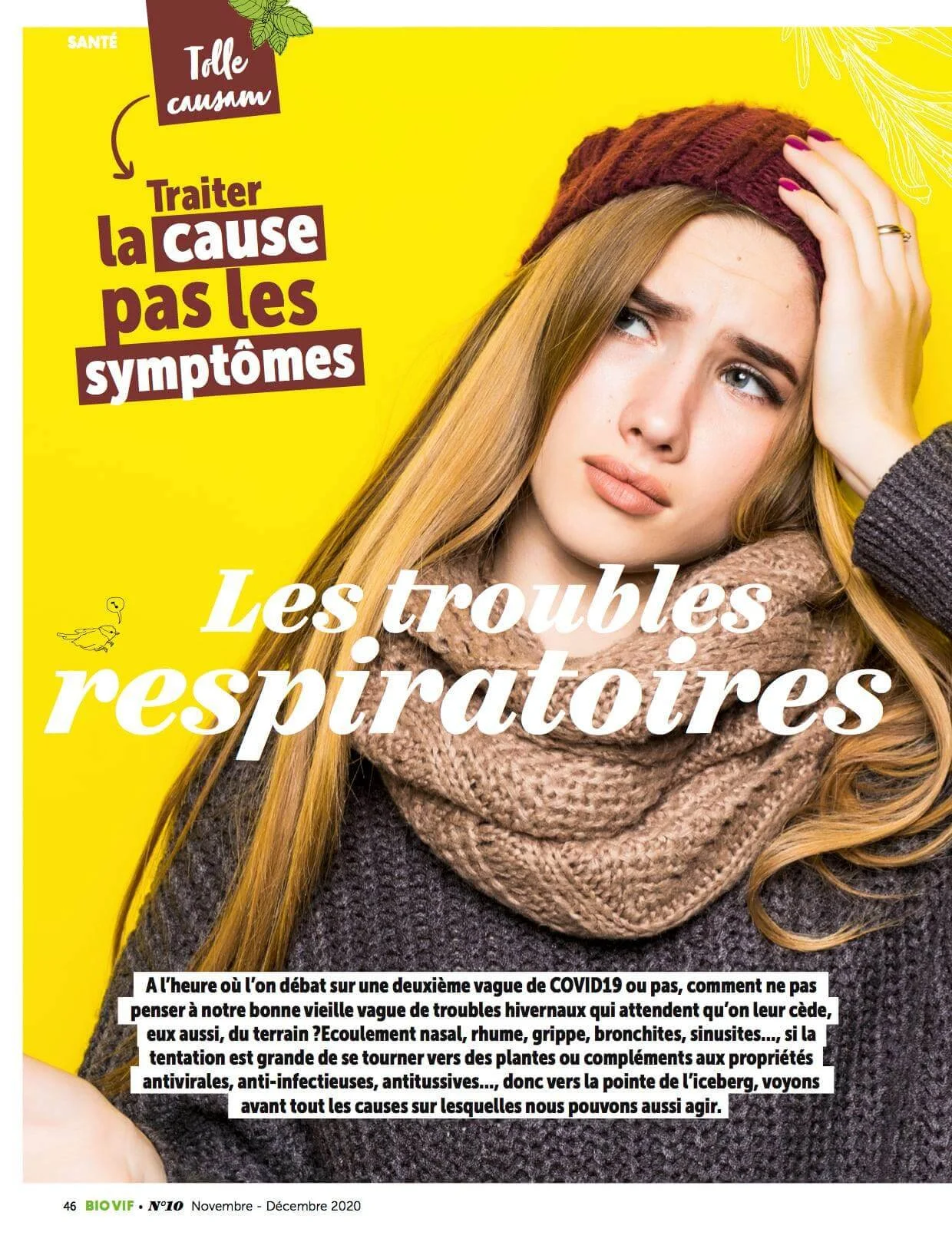 Article de Salomé Mulongo dans le Biovif sur le système respiratoire pour la rubrique Tolle Causam.