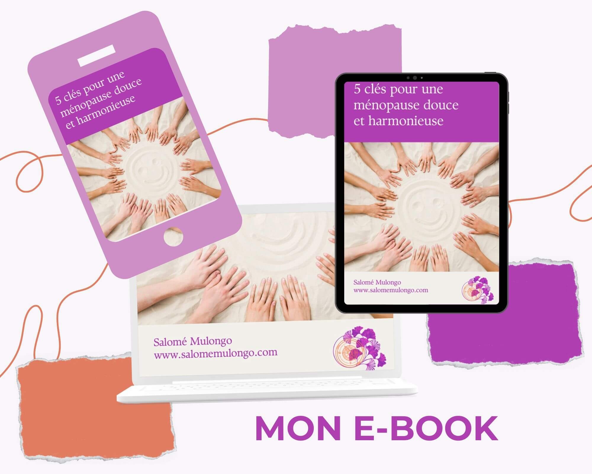 Couverture du e-book intitulé '5 clés pour une ménopause douce et harmonieuse' de Salomé Mulongo