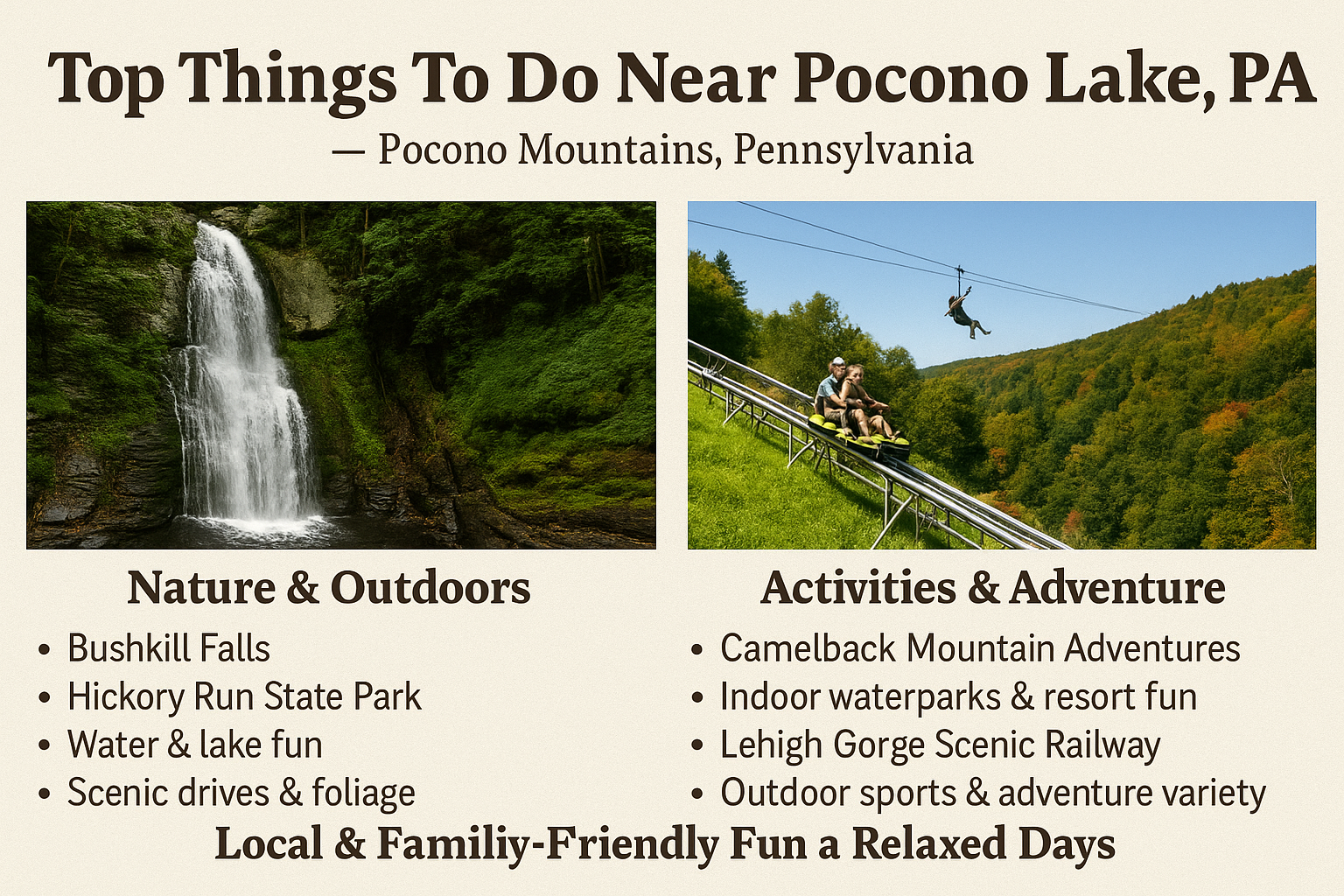 🎯 Top Things To Do Near Pocono Lake, PA