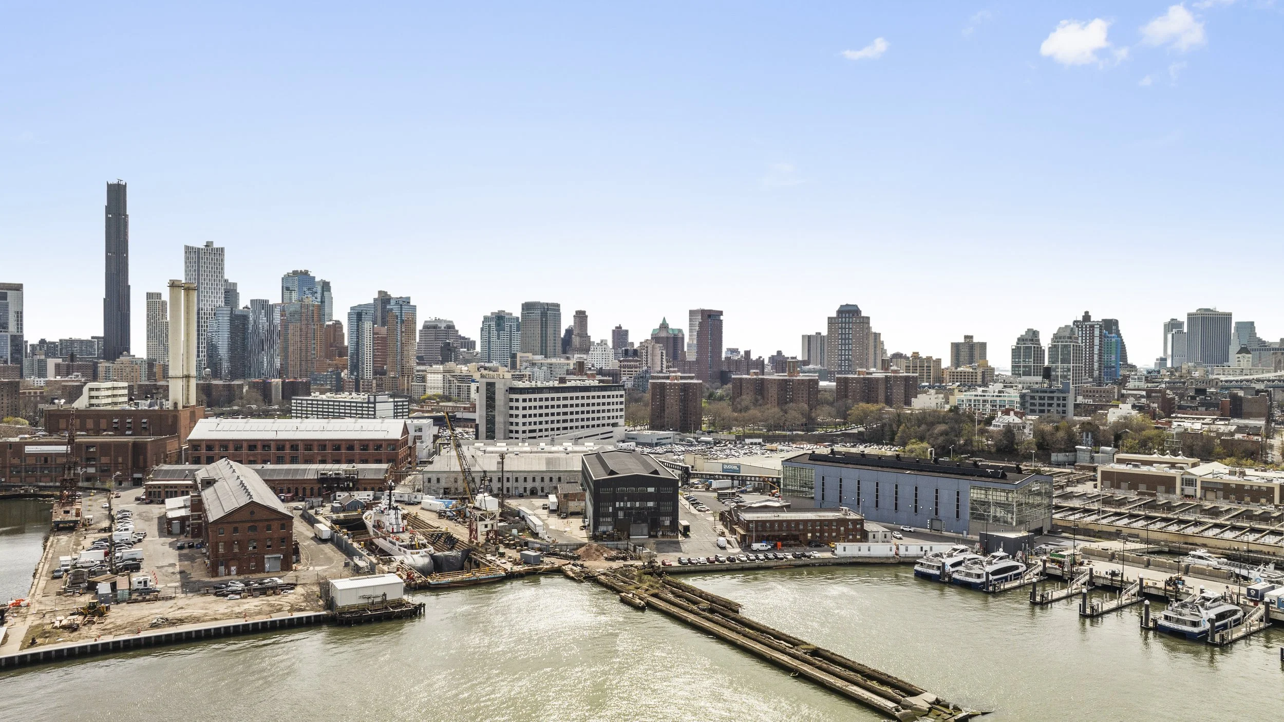 Drone shot of the Brooklyn Navy Yard