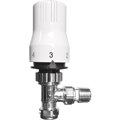 TRV with white knob set to 3