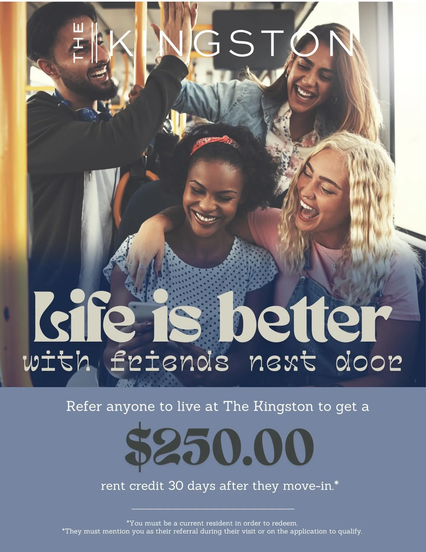 Love where you live? 💛 Share it!
Refer a friend to our community and receive a $250 bonus when they move in! 🏡✨ There&rsquo;s no better compliment than bringing your friends home with you.
#ResidentReferral #ShareTheLove #CommunityLiving #ReferAndE