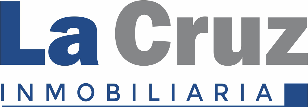 Logotipo de 'La Cruz Inmobiliaria' en colores azul y gris.