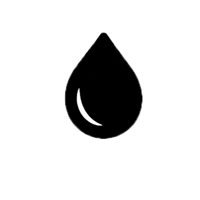 A black outline of a water droplet.