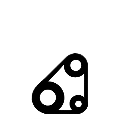 Line drawing of a mechanical clock gear and pulley system.