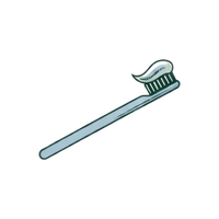 Toothbrush with a curved handle and bristles