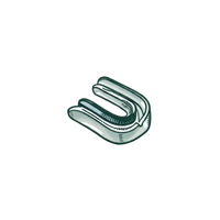 Close-up of a silver metal U-shaped metal clip