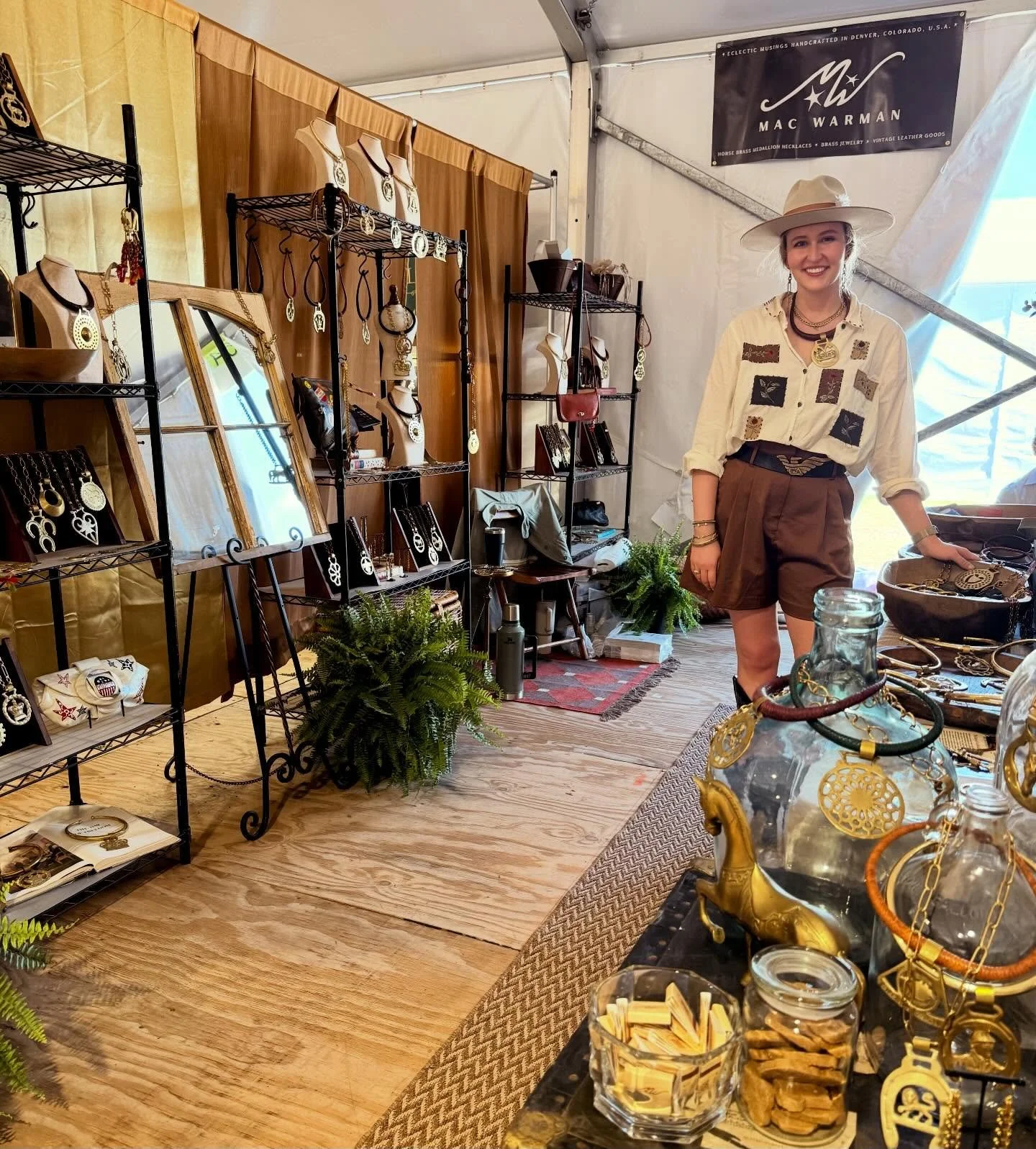 FIND US AT ROUND TOP 📍The Arbors, Tent D from March 13-28th #roundtop #roundtoptexas #roundtopantiqueshow #horsebrassnecklace #smallbusiness