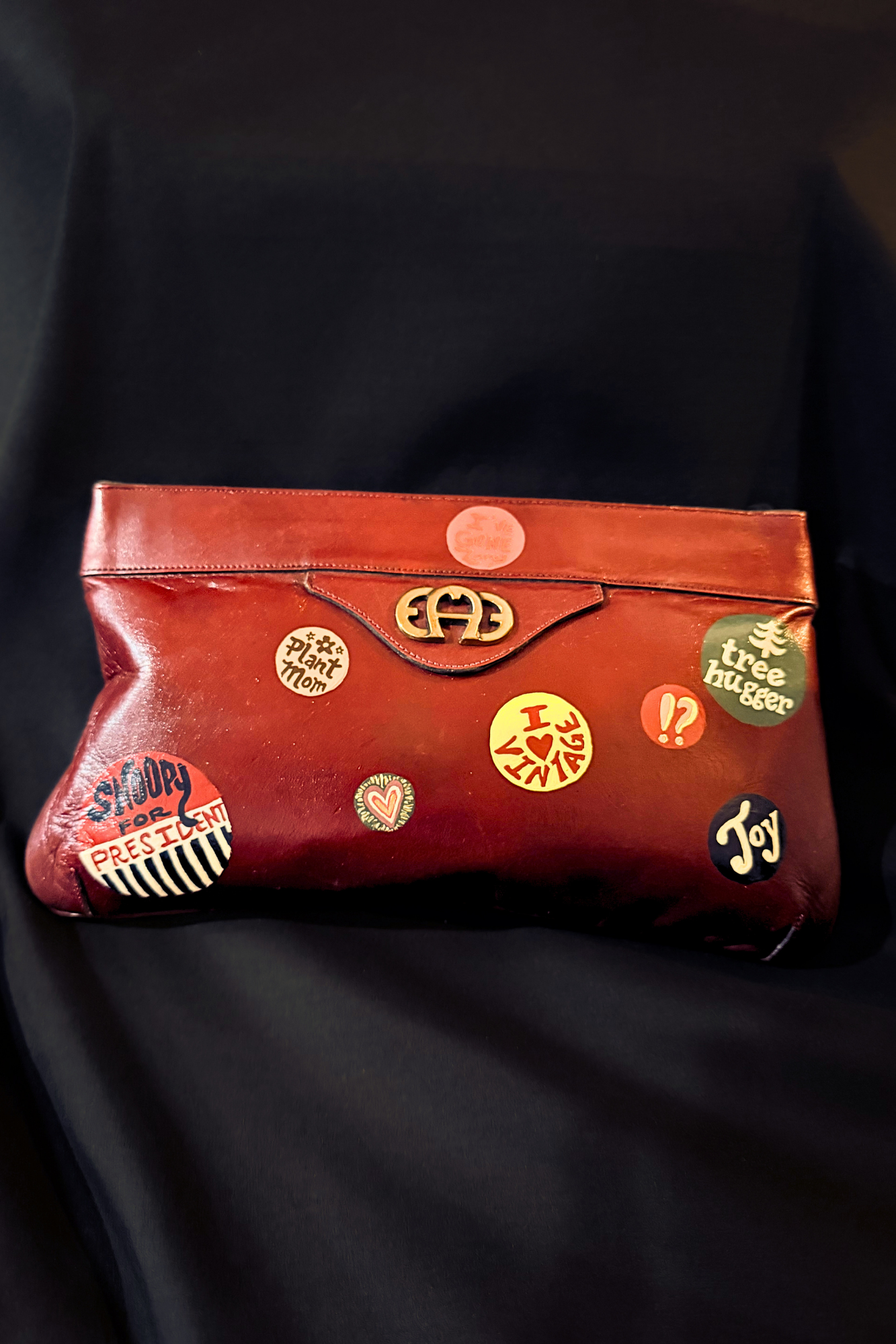 Hand Painted Vintage Etienne Aigner Clutch