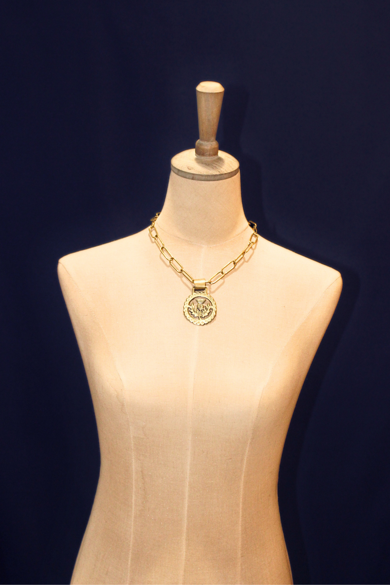 Small Medallion Necklace on Chain