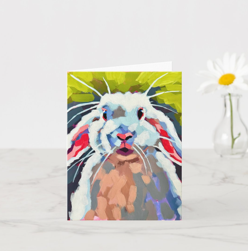 White Bunny - Greeting Card
