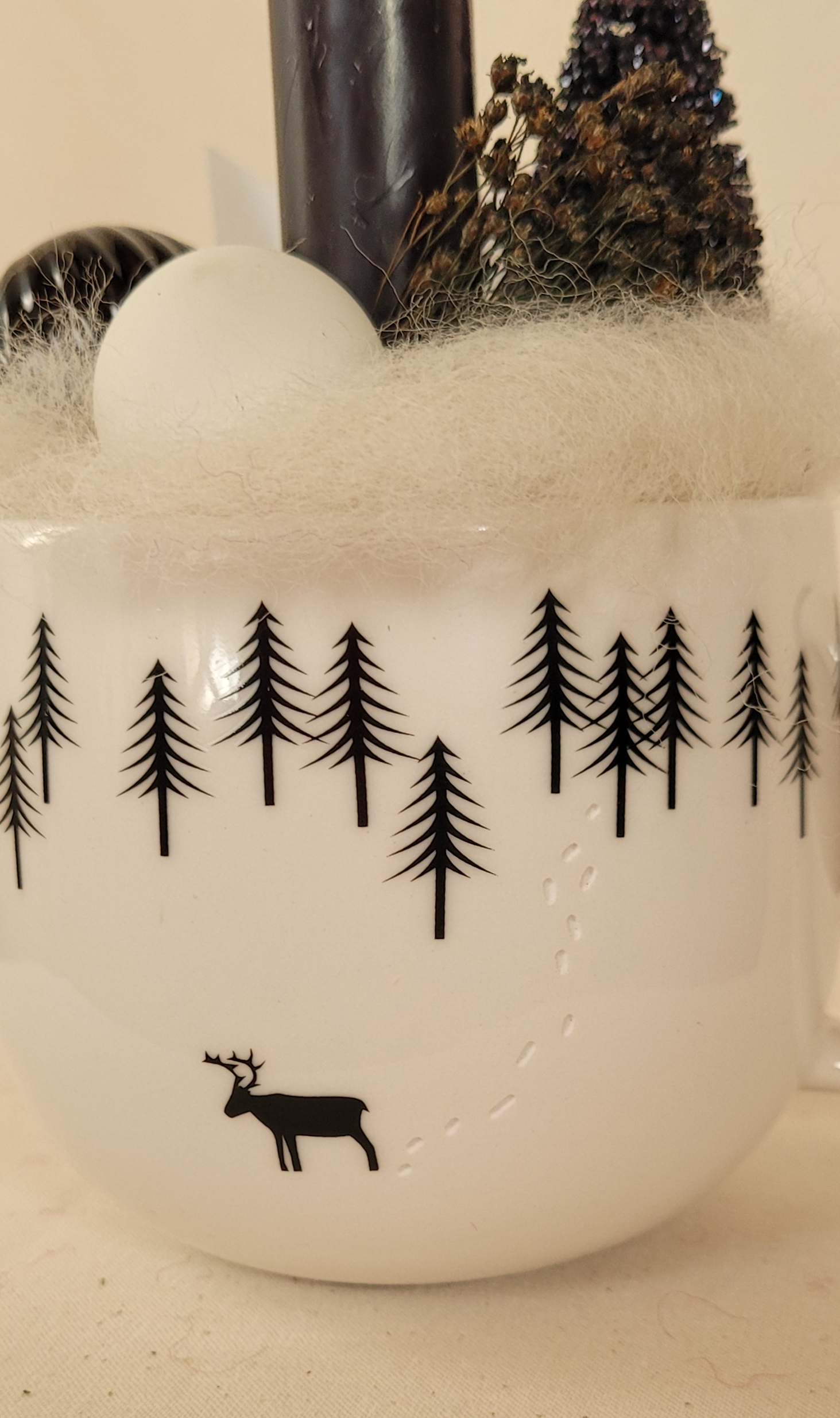 Kaffeetasse mit Elch und "Footprints"