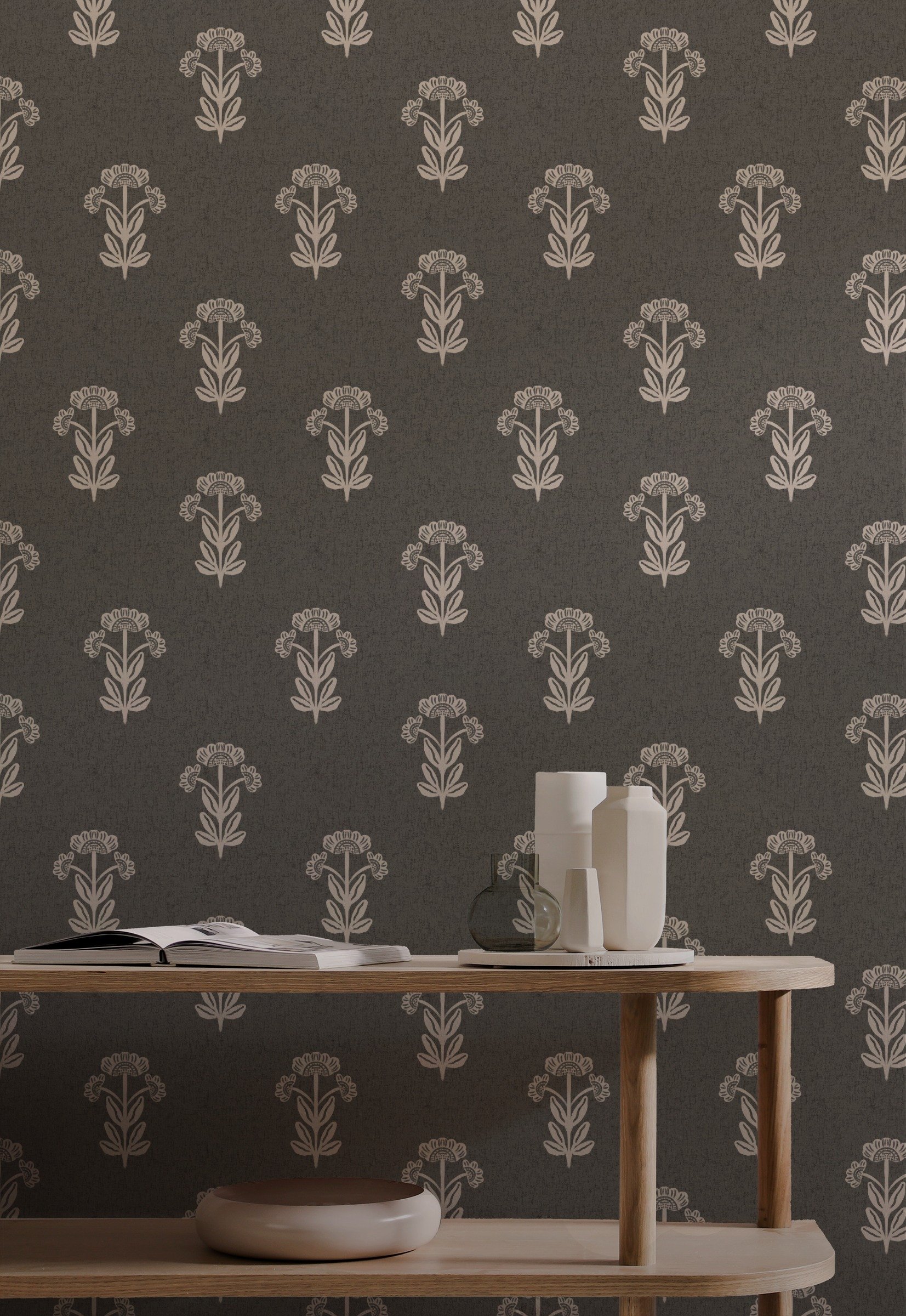 gray-floral-block-print-neutral-console-table-living-room.jpg