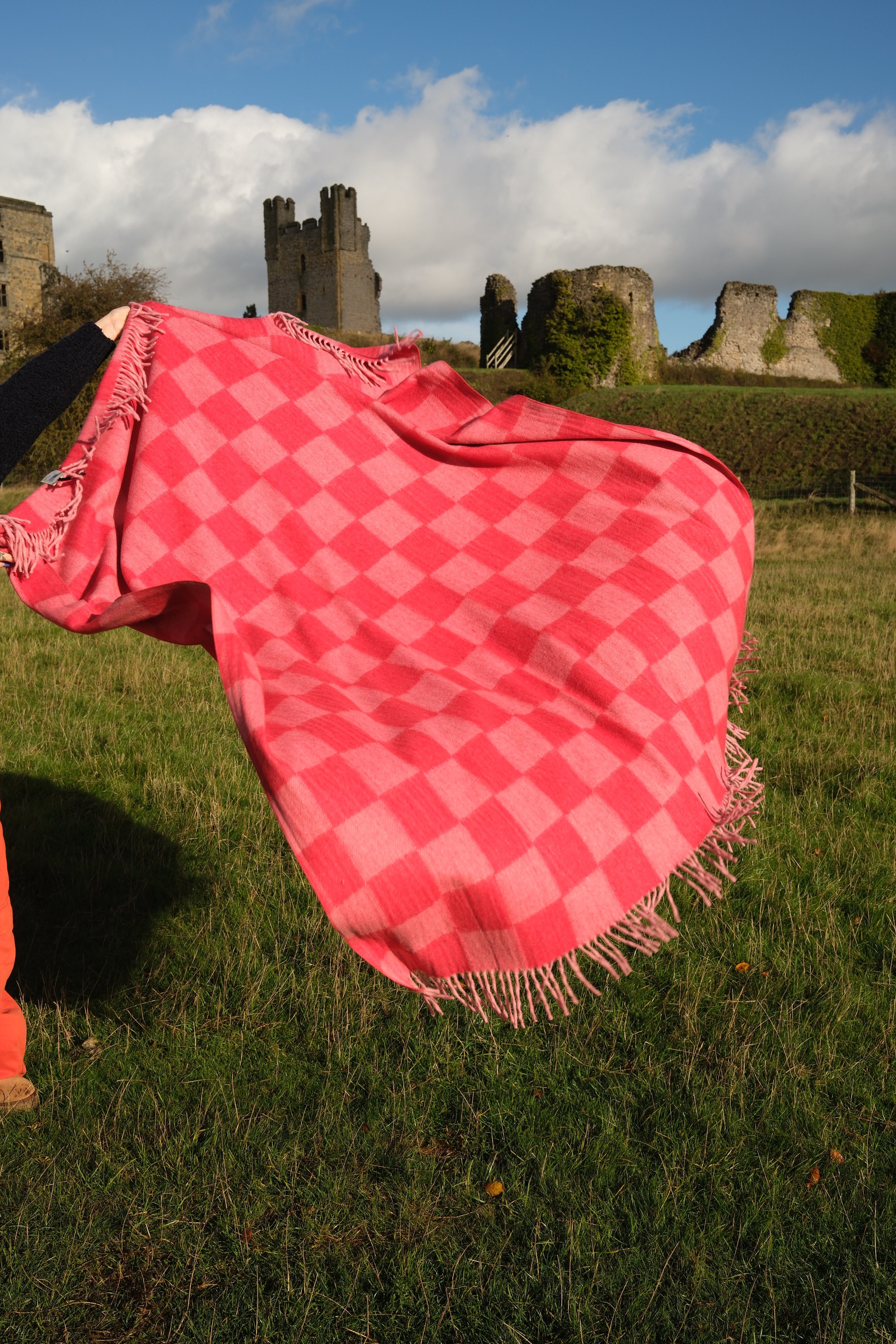 TBCO Recycled Wool Blanket - Pink Checkerboard