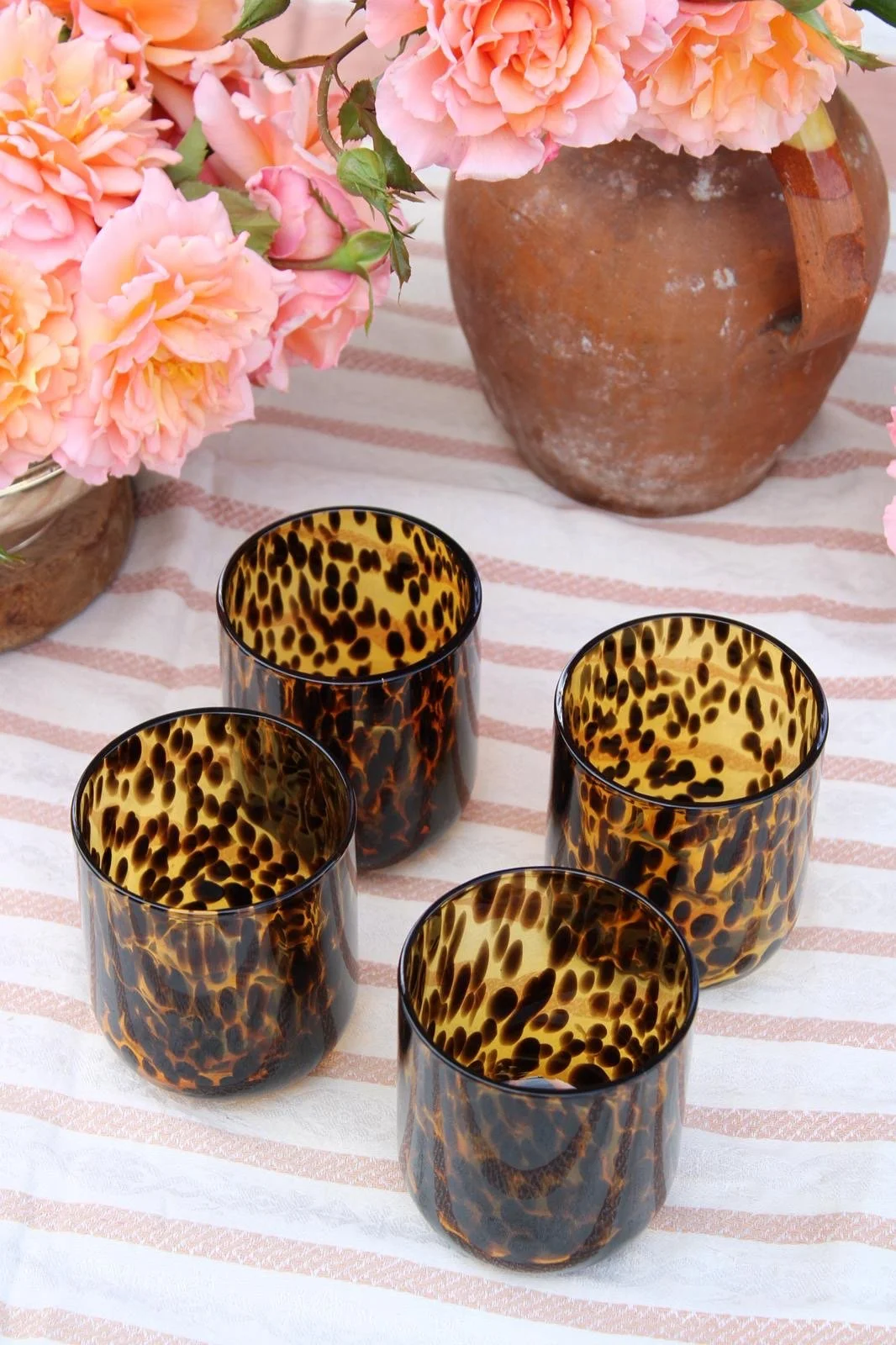 Leopard-Speckled Glass Tumbler