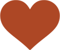 A solid brown heart shape