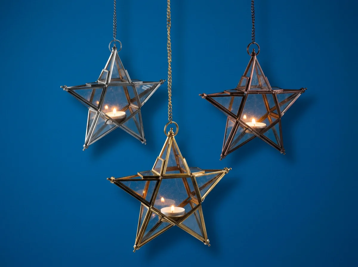 Hanging Glass Star - Tea Light Holder