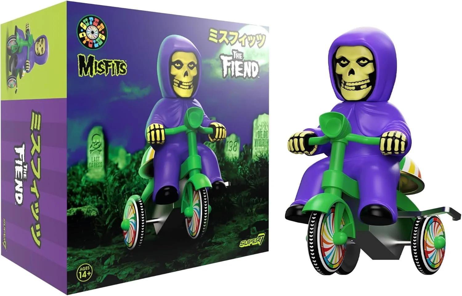 Super7 Misfits Super Cycles - Fiend (Purple w/Green Trike)