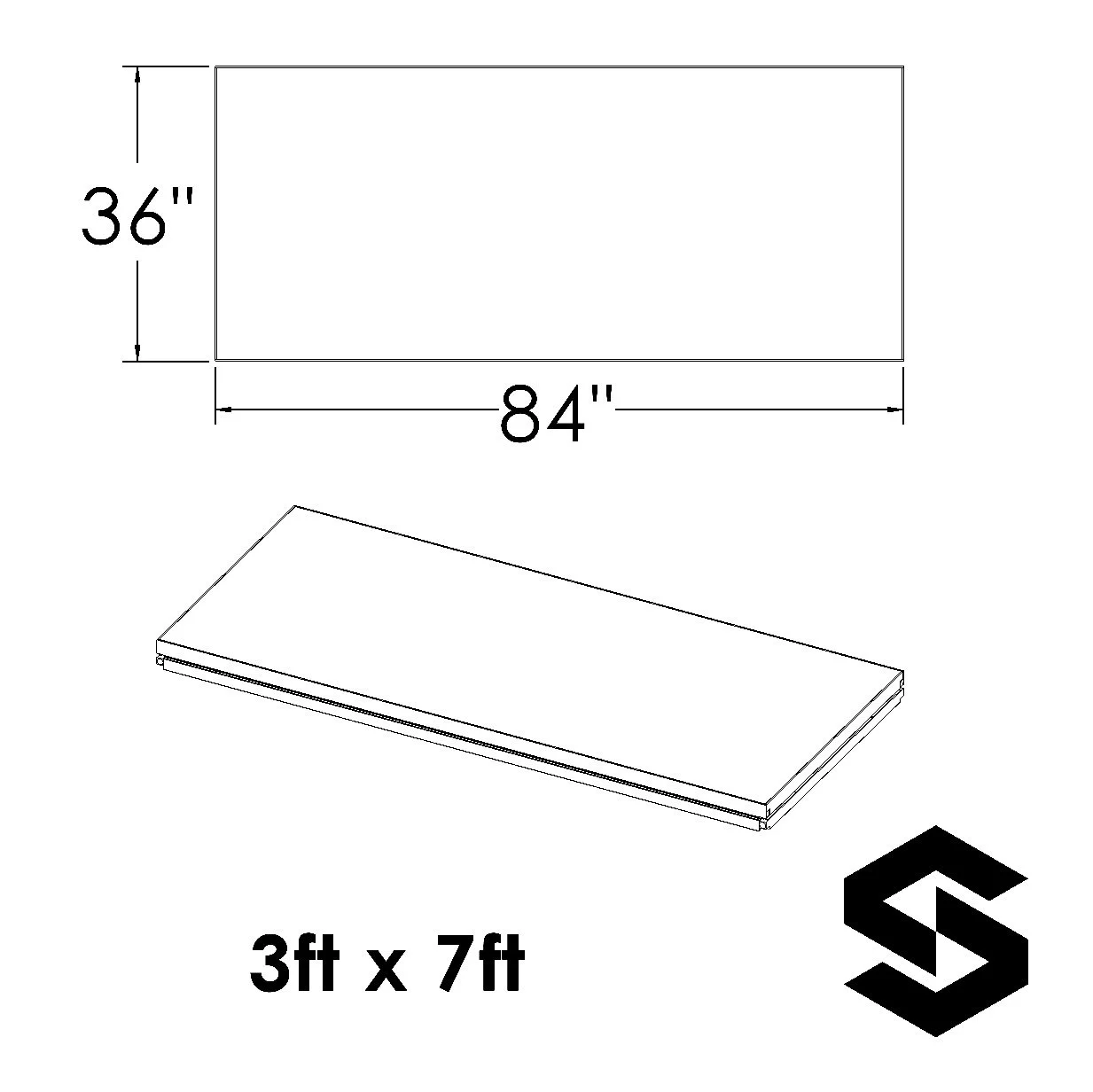 3ft x 7ft SIMPLE DECK  modular stage platform