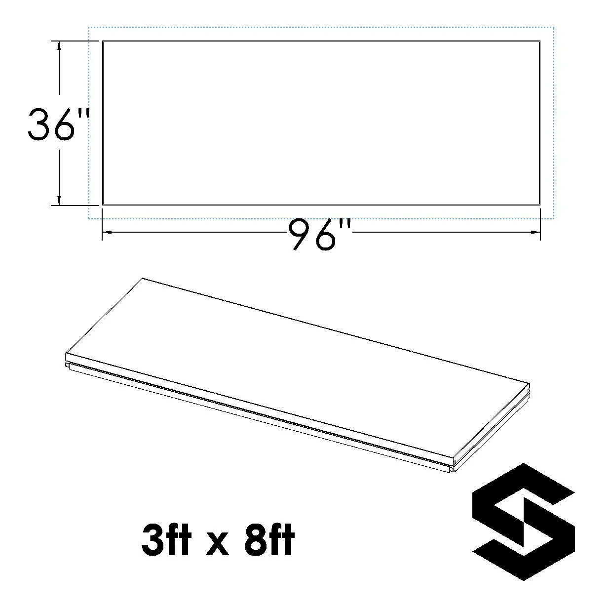 3ft x 8ft SIMPLE DECK  modular stage platform
