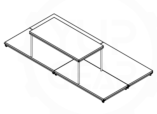 16ft wide x 8ft deep rolling SIMPLE DECK DJ platform