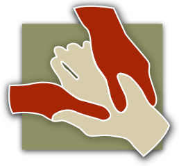 The logo for Hands On Trade Association, featuring a hand holding another hand.