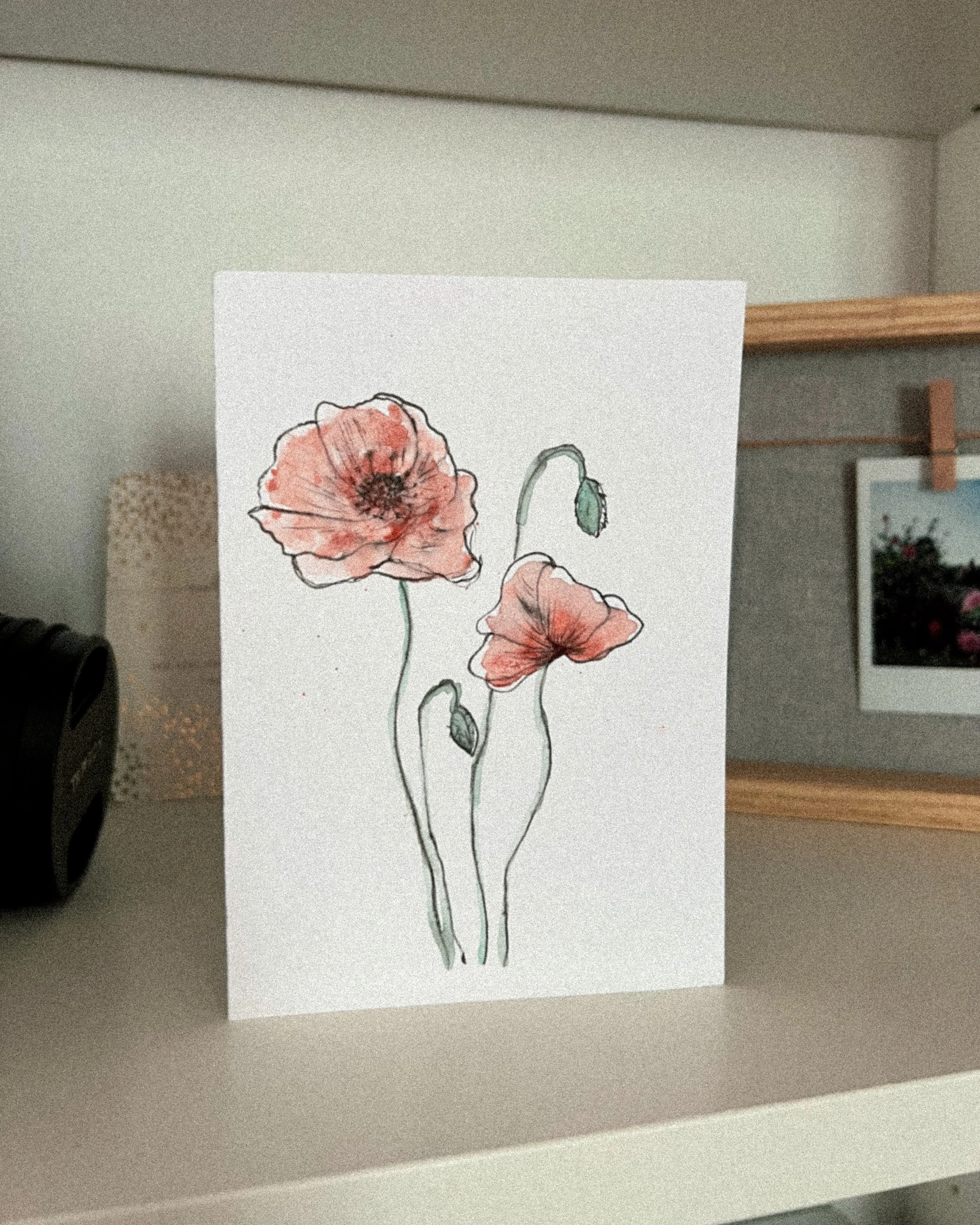 Klappkarte mit Umschlag – Motiv: Mohnblume