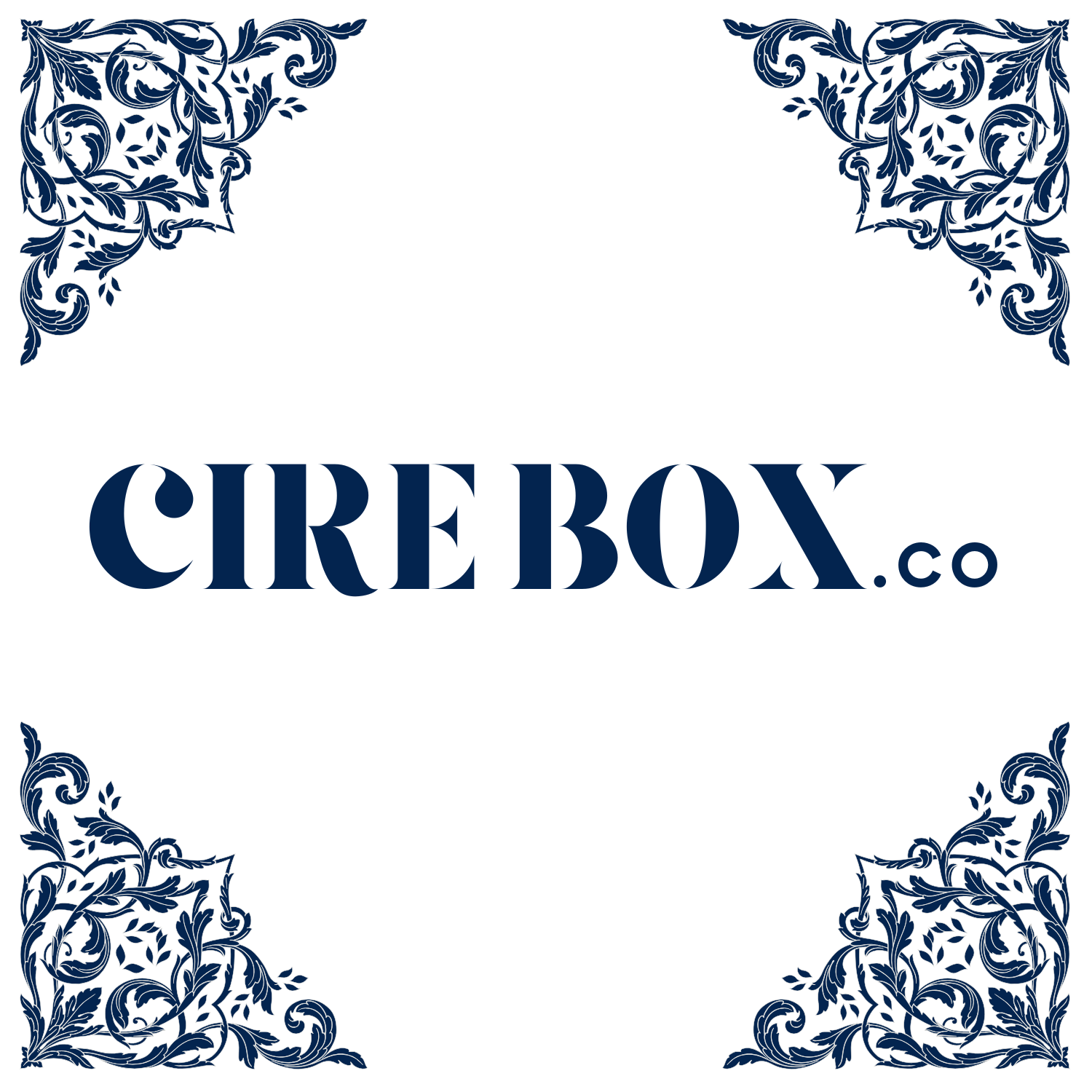 Decorative graphic with floral patterns in each corner and the text 'CIREBOX.co' in the center.