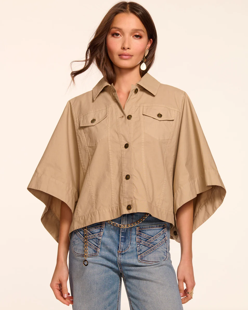 Beatrice Canvas Jacket in Sandstone