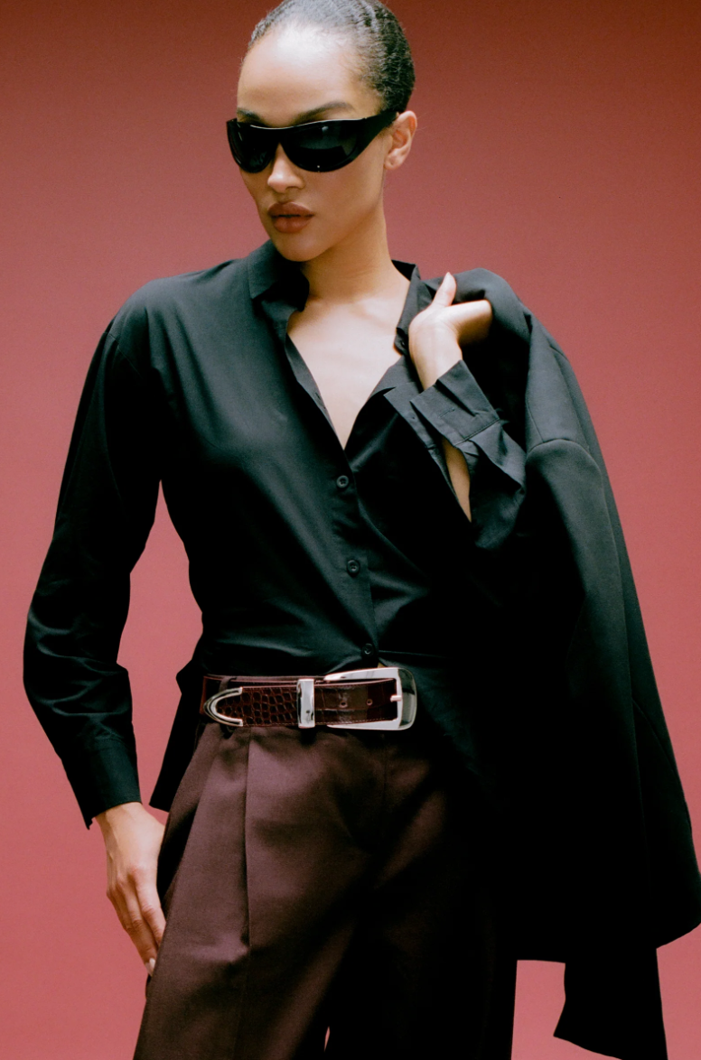 B_Low The Belt - The Arden Croco Leather Belt in Merlot with Silver Buckle