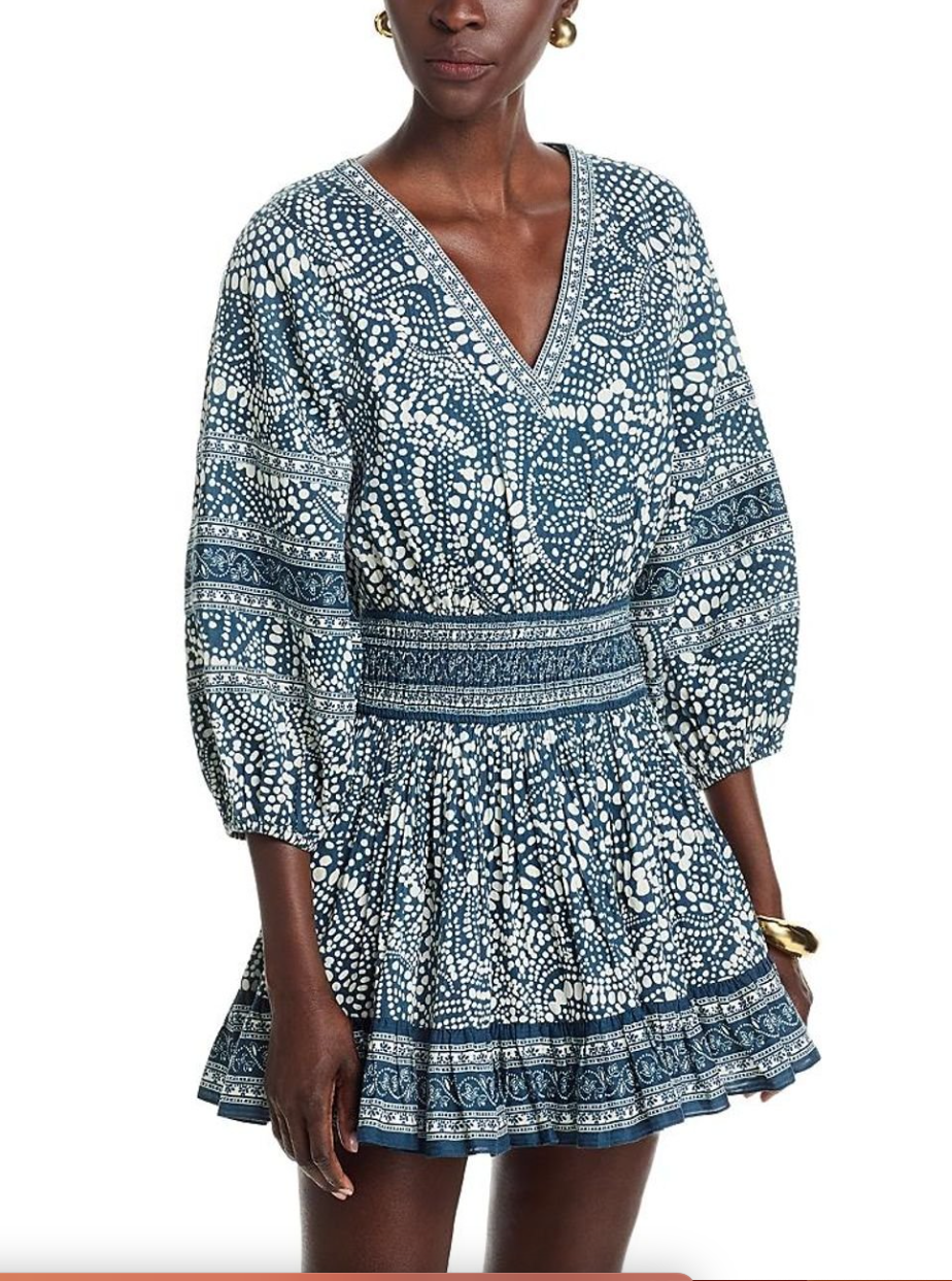 April Dress in Navy Dot