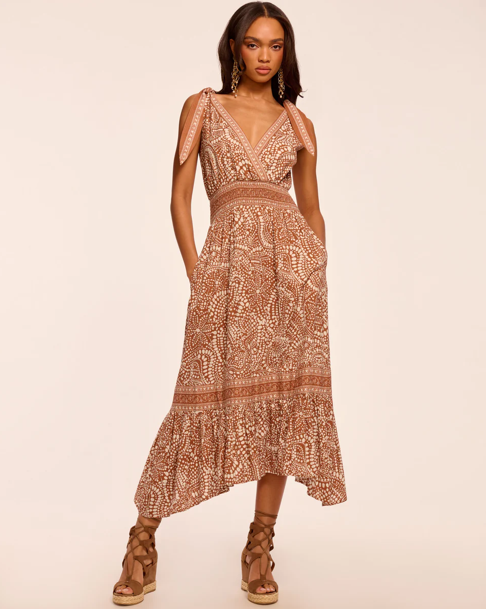 Mariam Smocked Waist Midi Dress