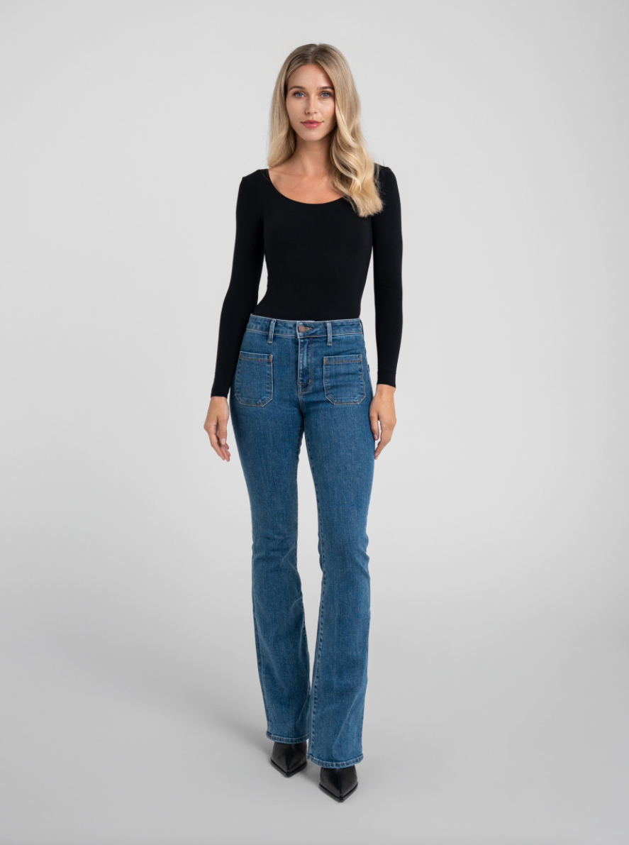 Parker Smith Denim - Bombshell Bell with Front Pockets in Pacific