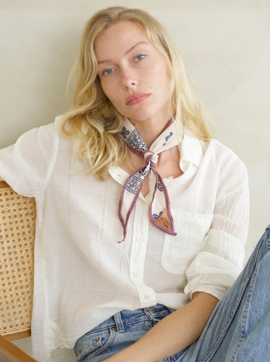 Boyfriend Top Check Cotton - Cannoli