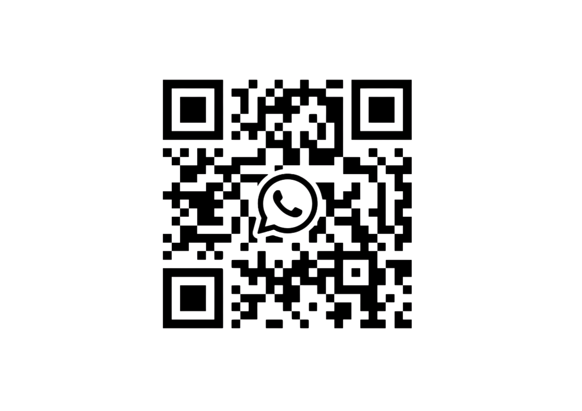 QR code containing a WhatsApp logo in the center.