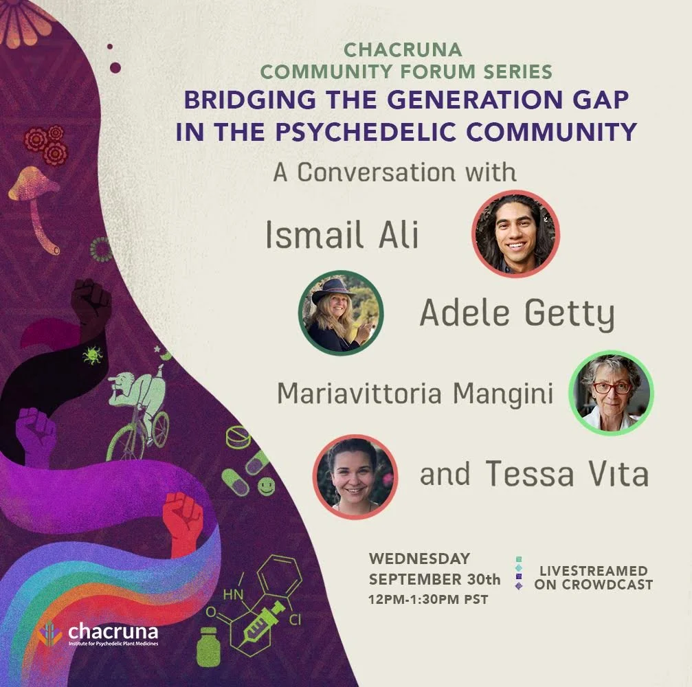 Remembering this sweet conversation in 2020, bridging the generational gap with movement elders Maria Mangini and Adele Getty (with Ismail Ali, also of my generation).