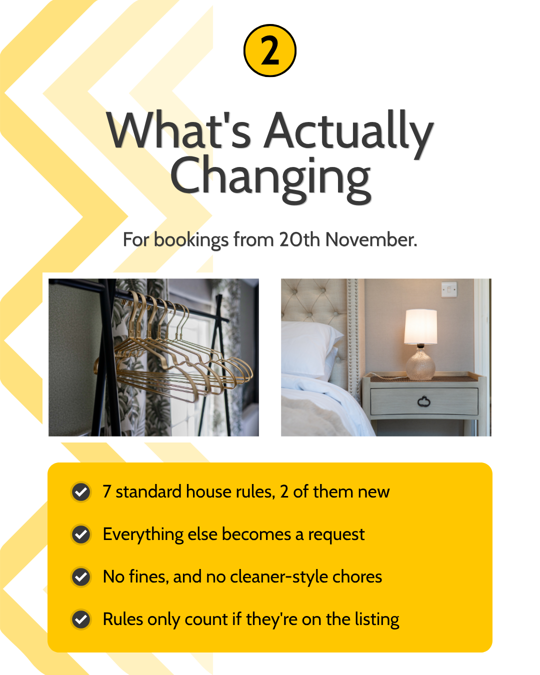 Summary of Airbnb's new house rules for bookings from 20 November 2026