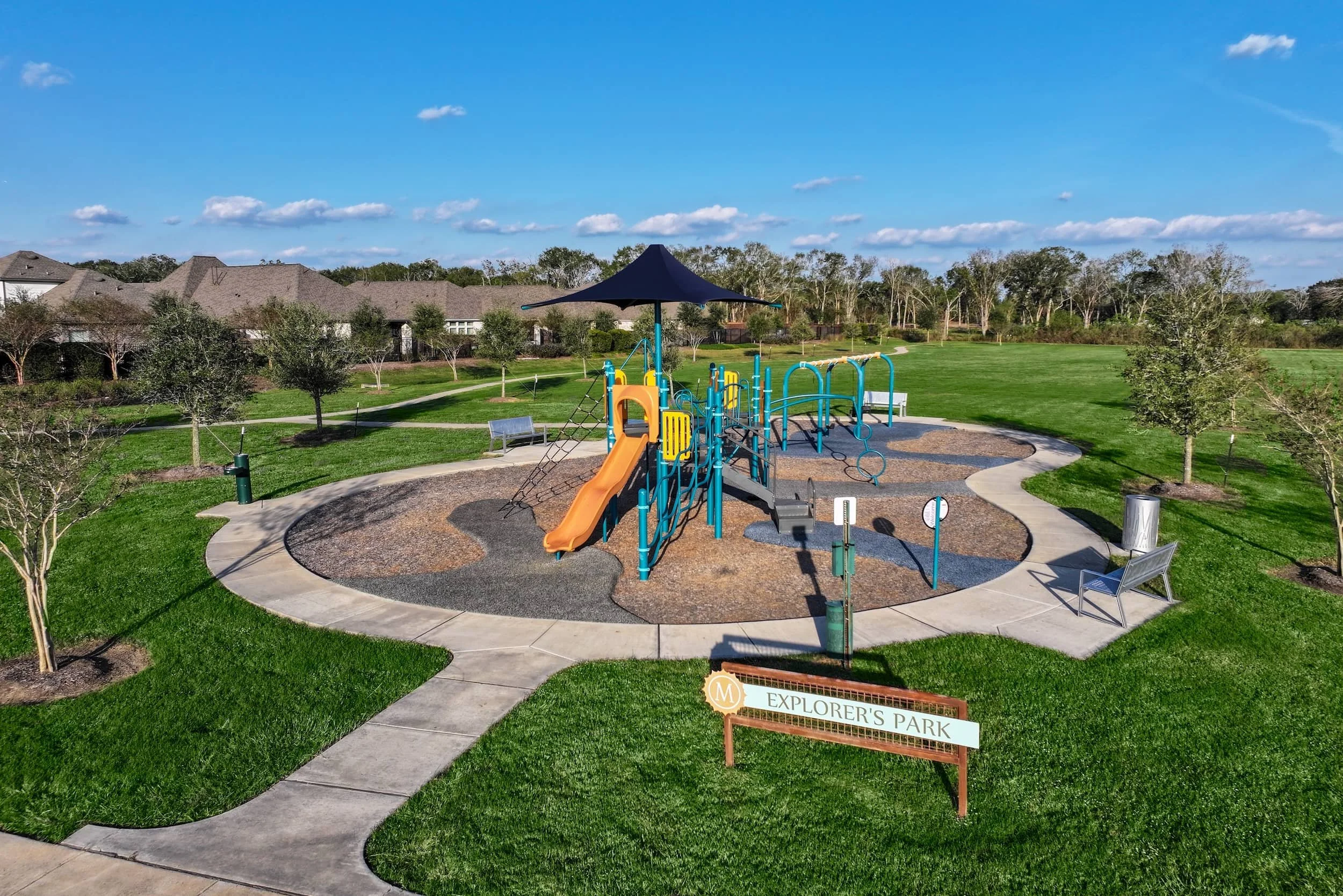 commercial lawn care for school playground and campus grounds in Houston, TX