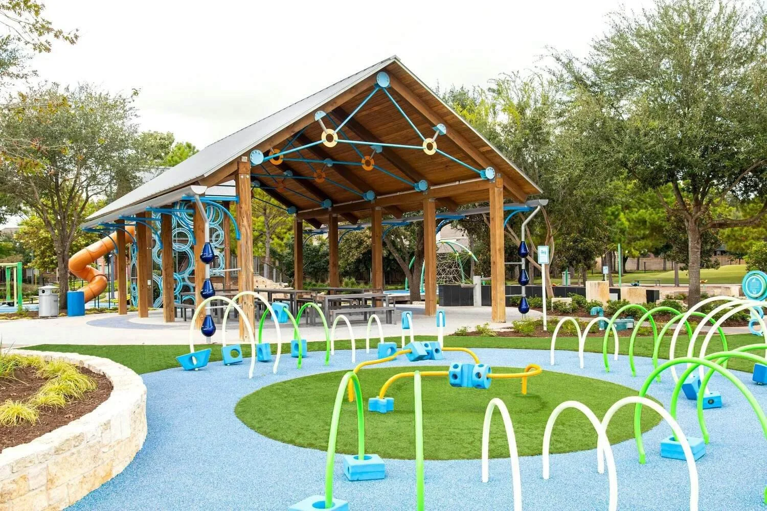 Municipal park landscaping and turf installation in Houston, TX